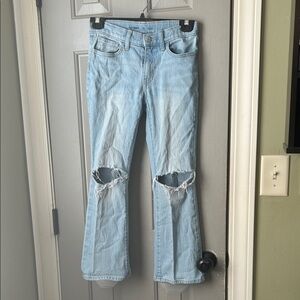 Old Navy Light Blue Distressed Flare Jeans